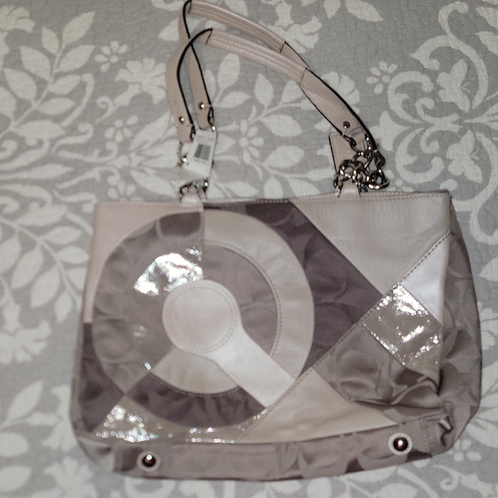 Coach Beige and Cream Shoulder Bag